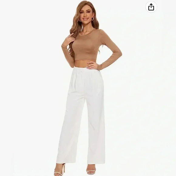 Source Unknown Women's Trousers in Tan and White - Picture 11 of 16
